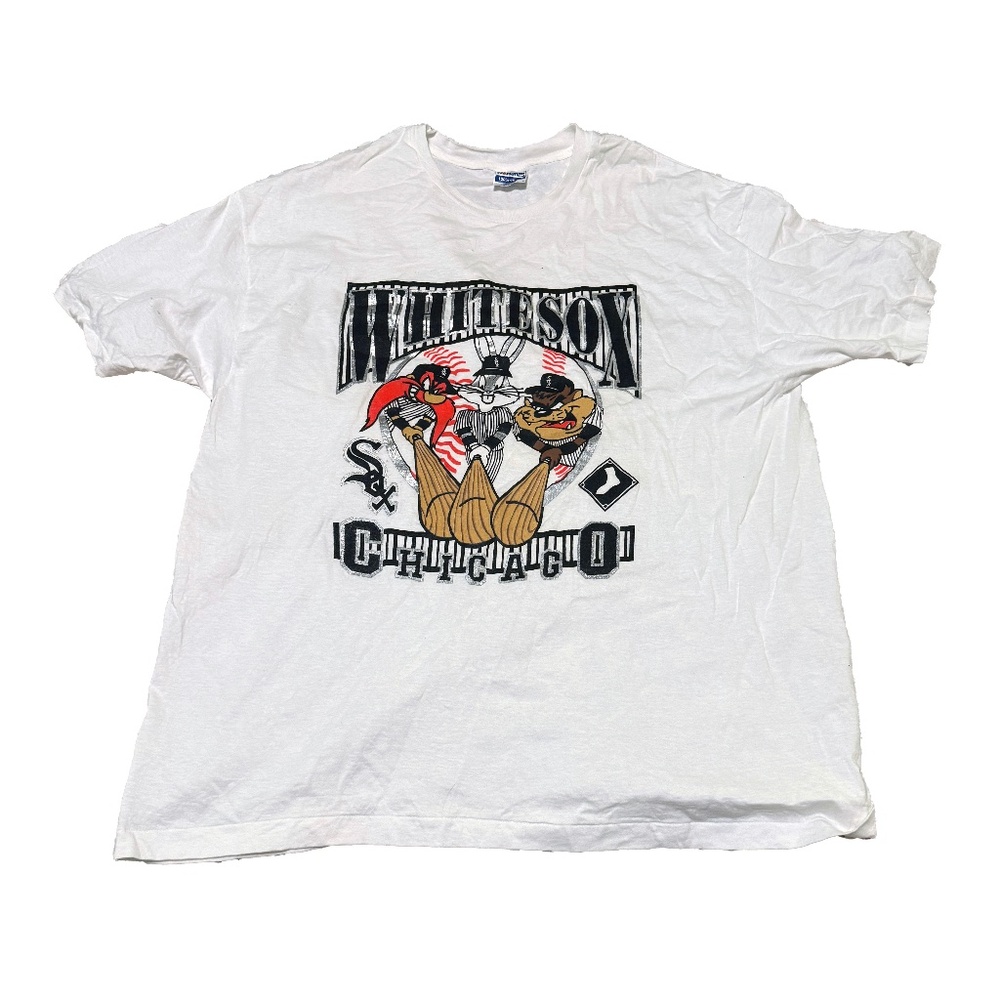 Vintage Chicago White Sox Looney Tunes Shirt Single Stitch Bugs Sylvester XXL 2X